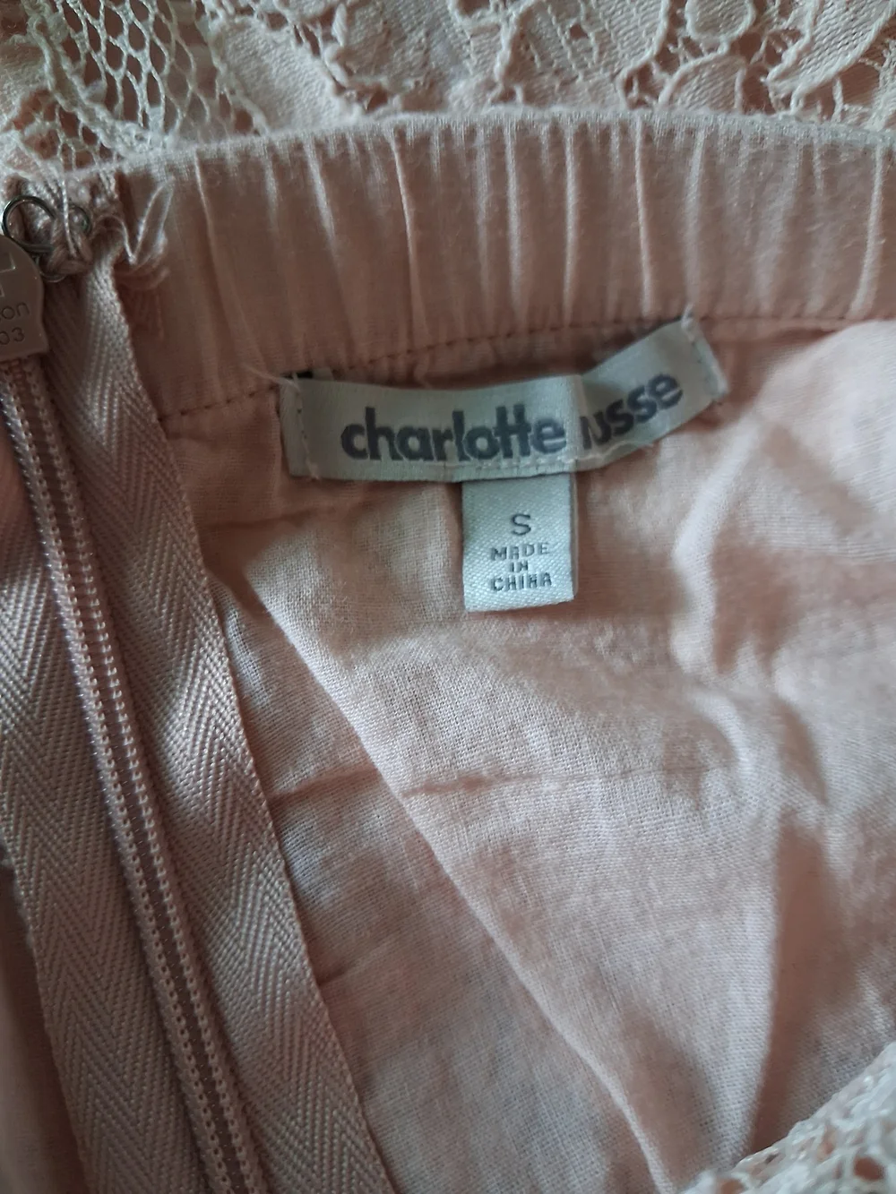 Charlotte Russe Light Pink Strapless Lace Party Dress